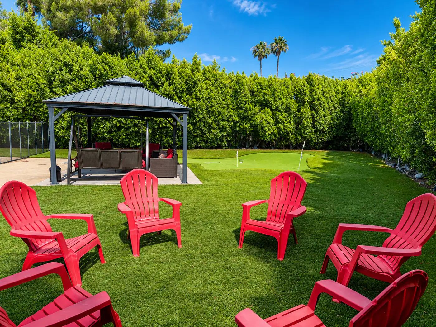 Private backyard at the Mental Wellness KS residential mental health facility in Palm Springs, California